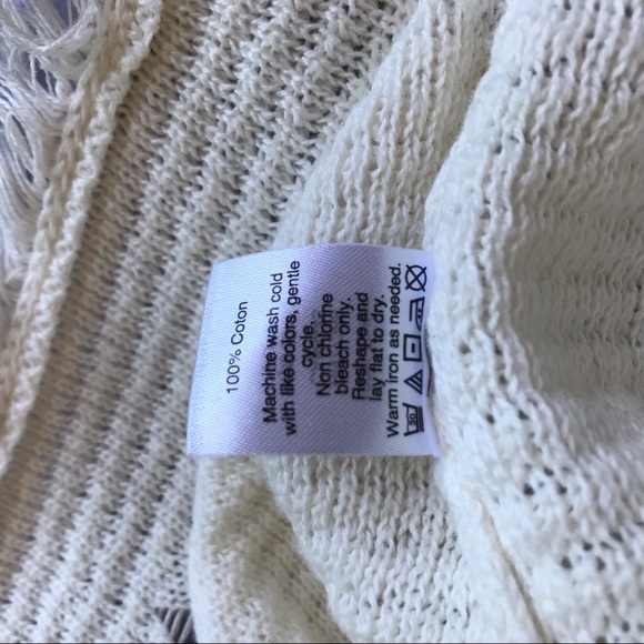 J.Crew 100% Cotton Fringe Bohemian Short Sleeve Knit Sweater Top - Picture 7 of 7